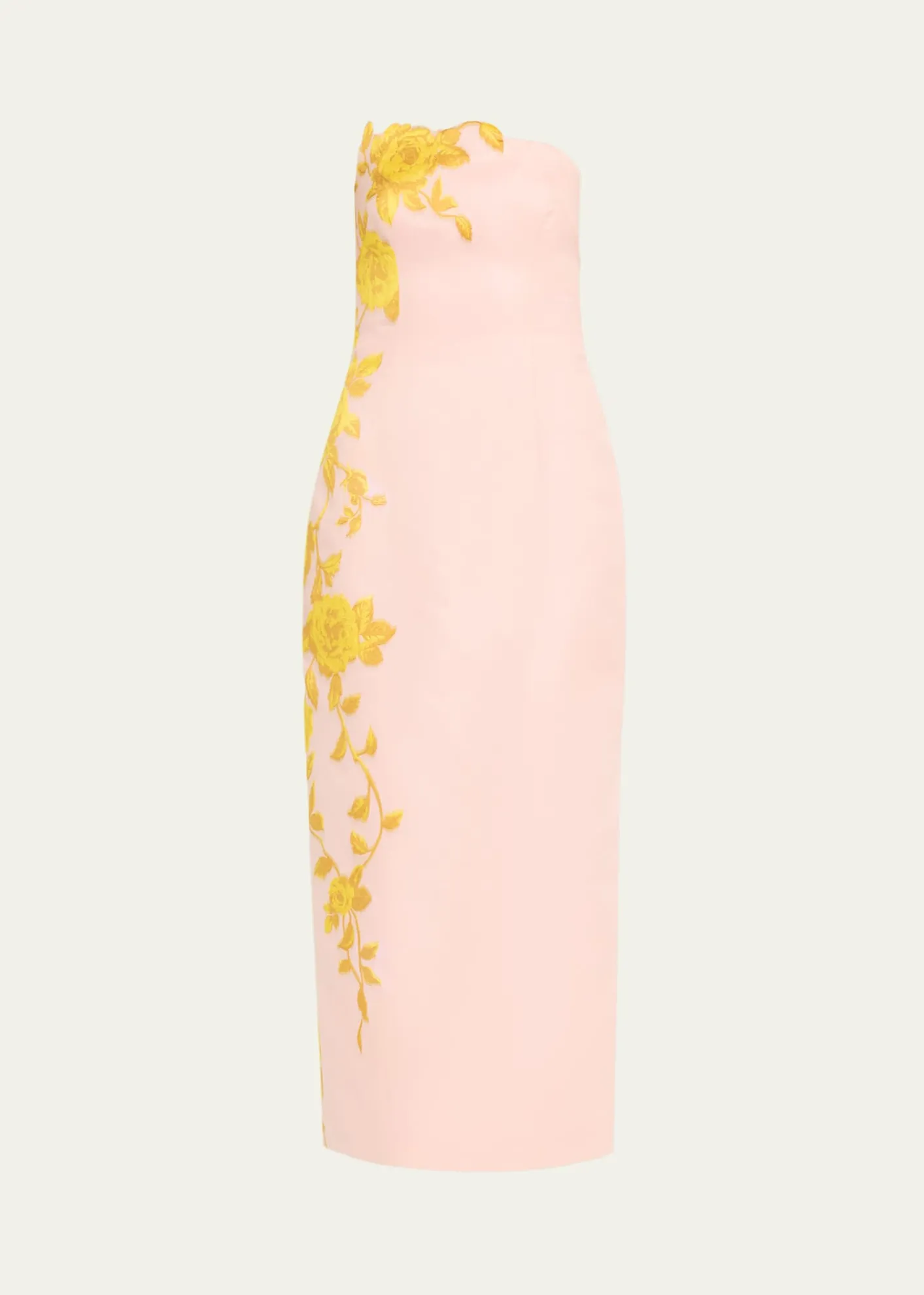 Lela RoseStrapless Rose Fil Coupe Ankle Cocktail Dress