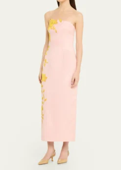 Lela RoseStrapless Rose Fil Coupe Ankle Cocktail Dress