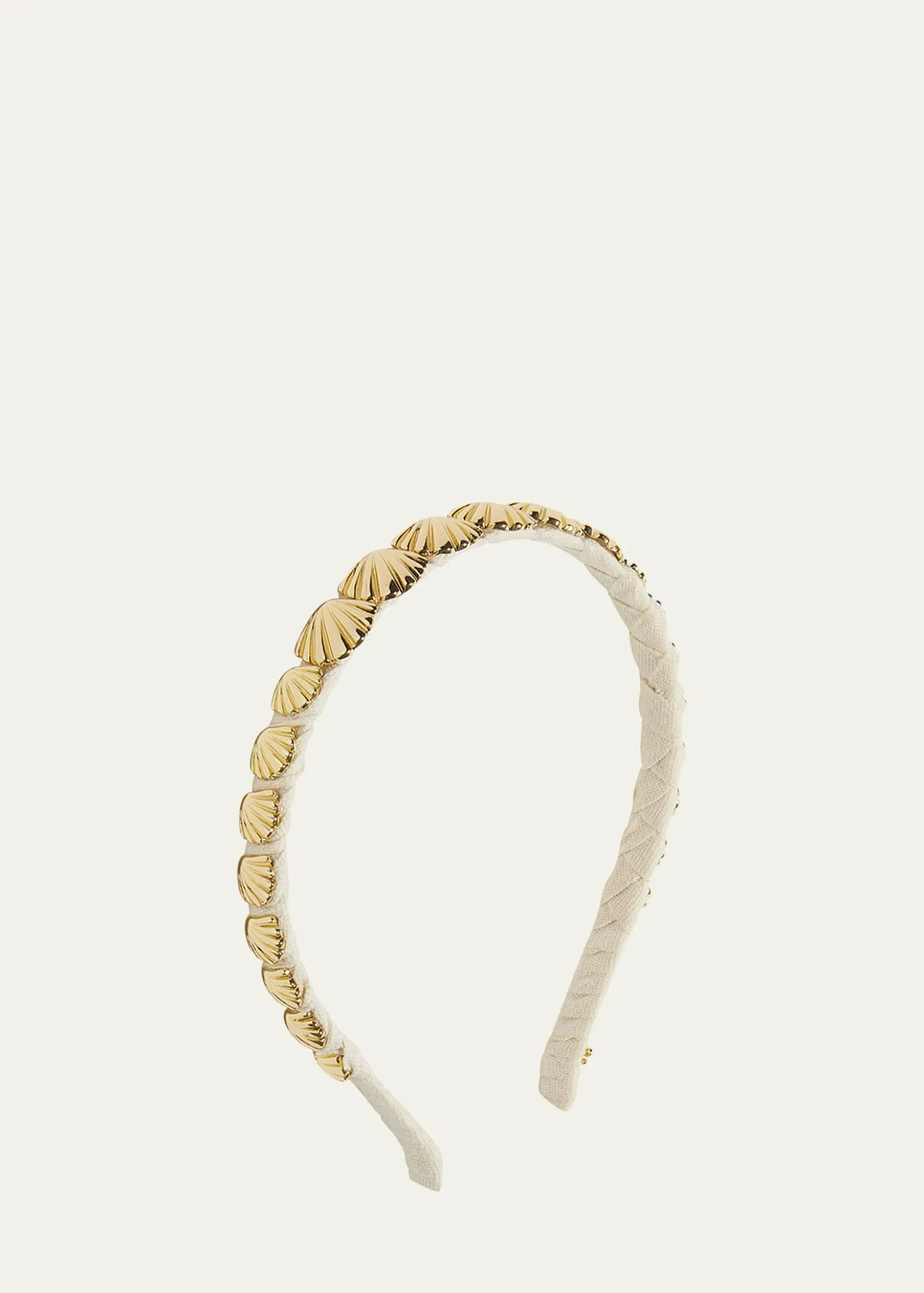Lele SadoughiGolden Shell Wrapped Slim Headband