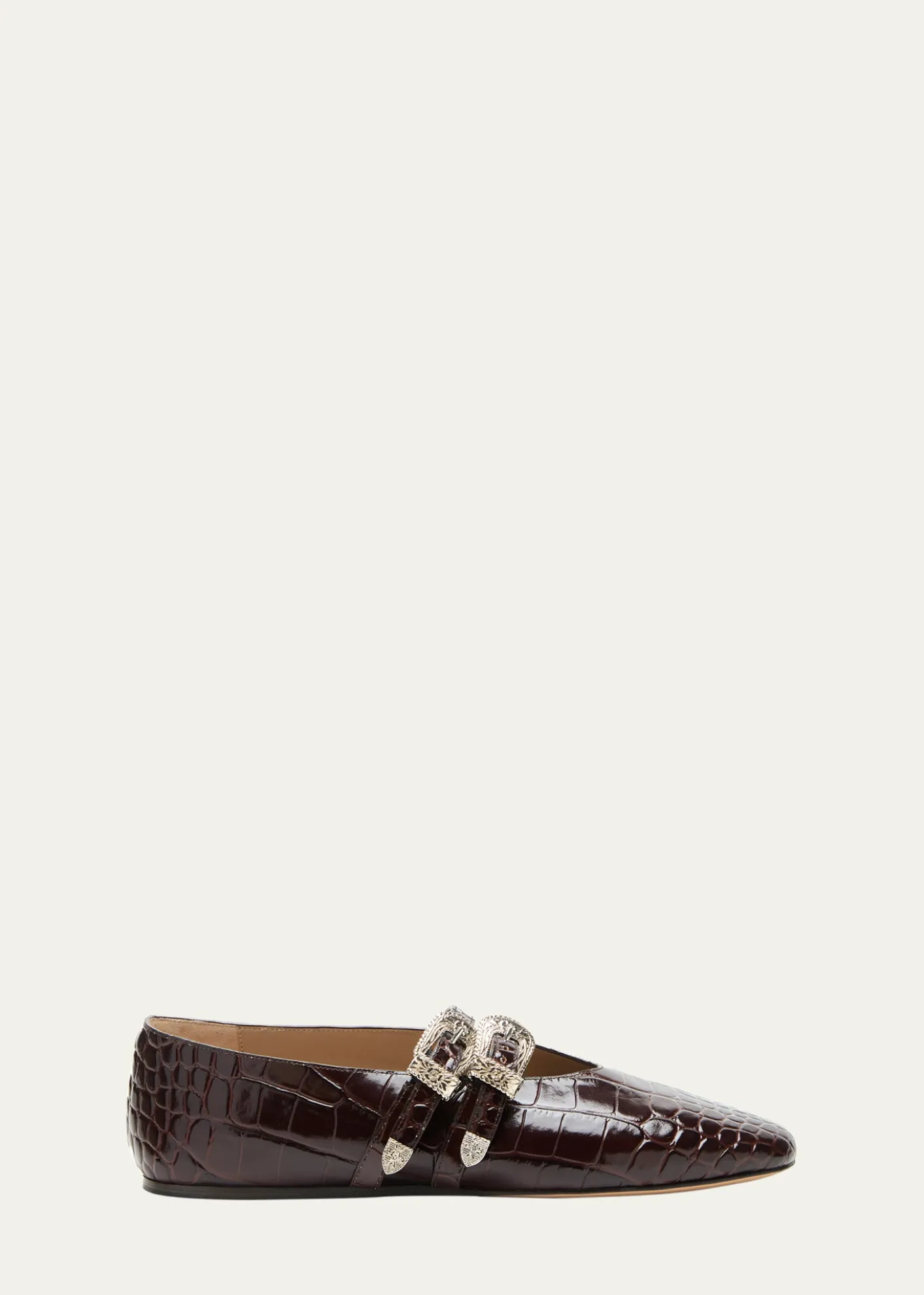 Le Monde BerylClaudia Croc-Effect Leather Ballerina Flats