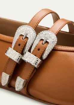Le Monde BerylClaudia Mary Jane Buckle Leather Ballerina Flats