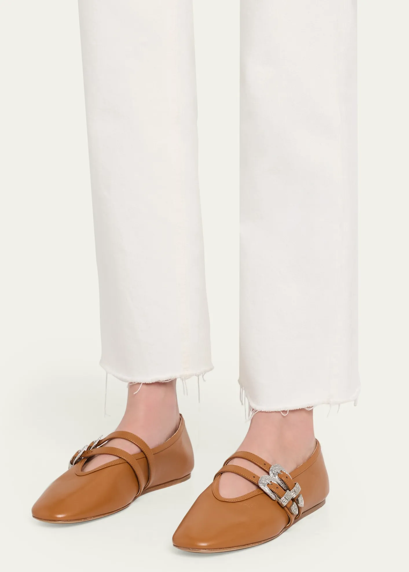 Le Monde BerylClaudia Mary Jane Buckle Leather Ballerina Flats