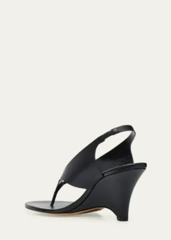 Le Monde BerylLangley 70mm Leather Thong Wedge Sandals