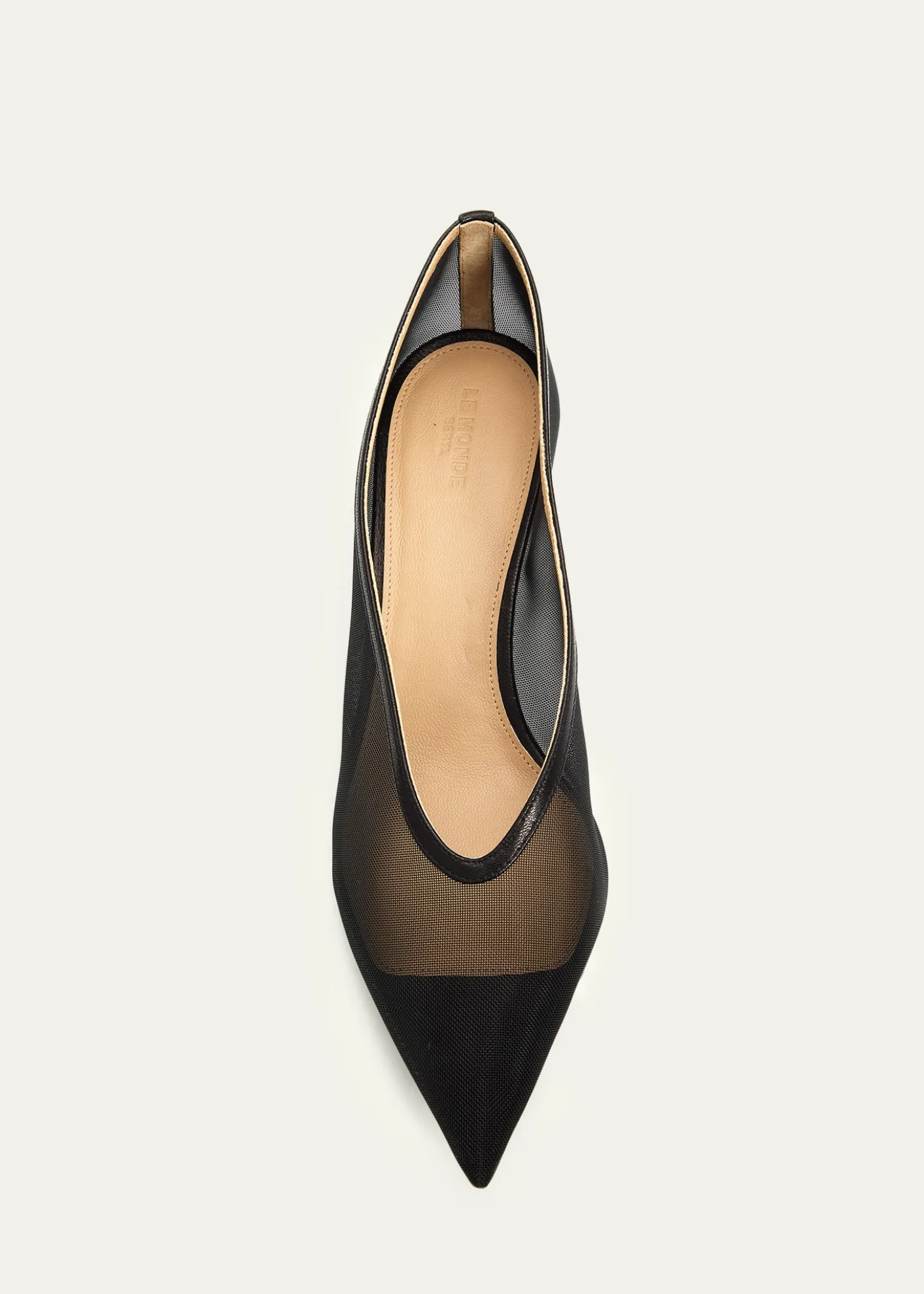 Le Monde Beryl40mm Babouche Mesh Kitten-Heel Pumps