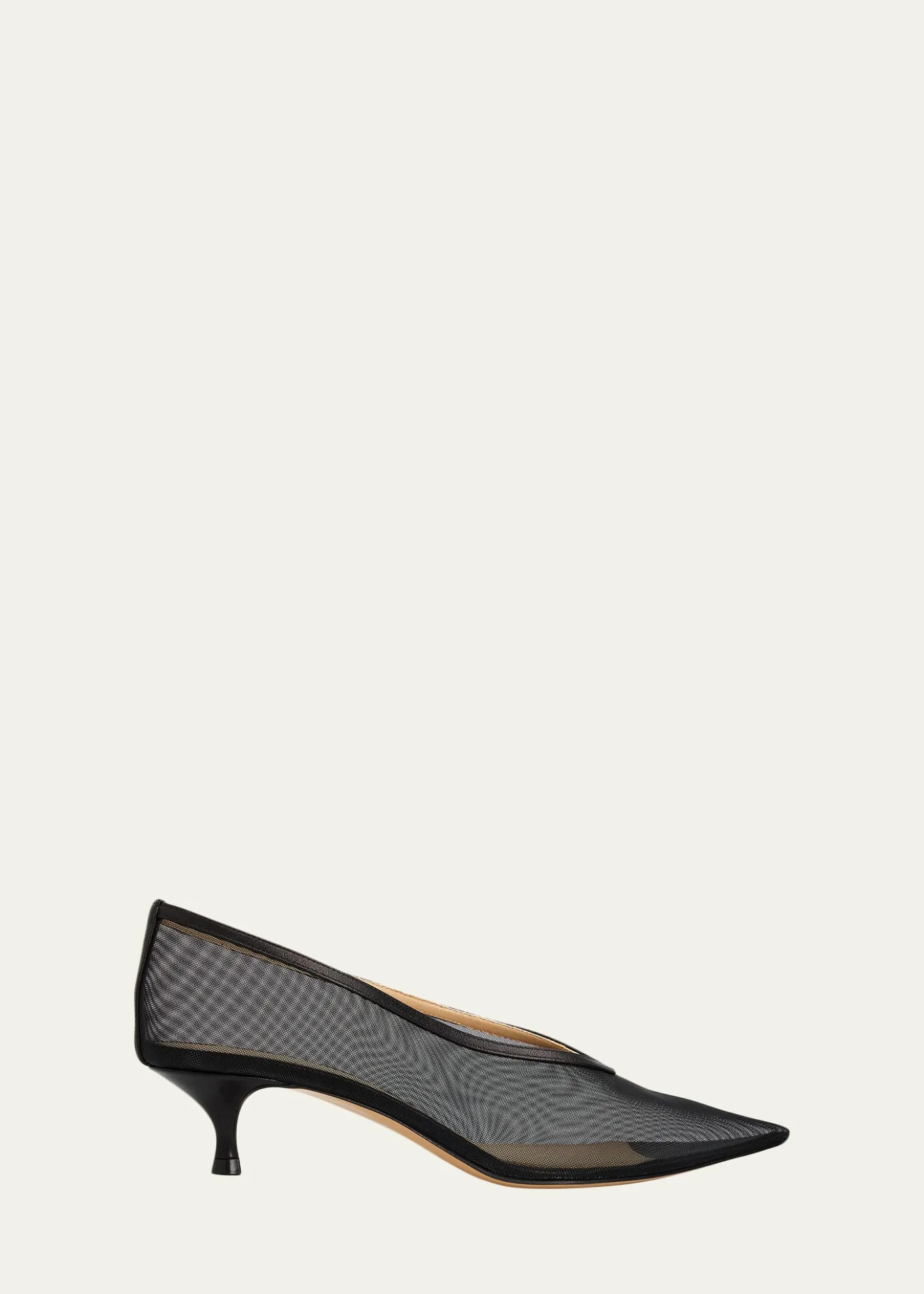 Le Monde Beryl40mm Babouche Mesh Kitten-Heel Pumps