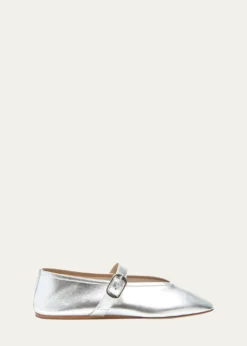 Le Monde BerylStella Metallic Leather Ballerina Flats