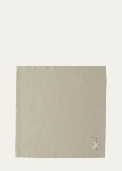 Le Reve d'AnfuCherry Blossom Embroidered Linen Napkin, 22" Square