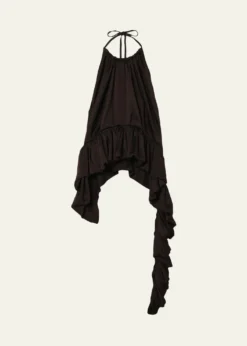 LiberoweTamara Asymmetric Peplum Halter Top