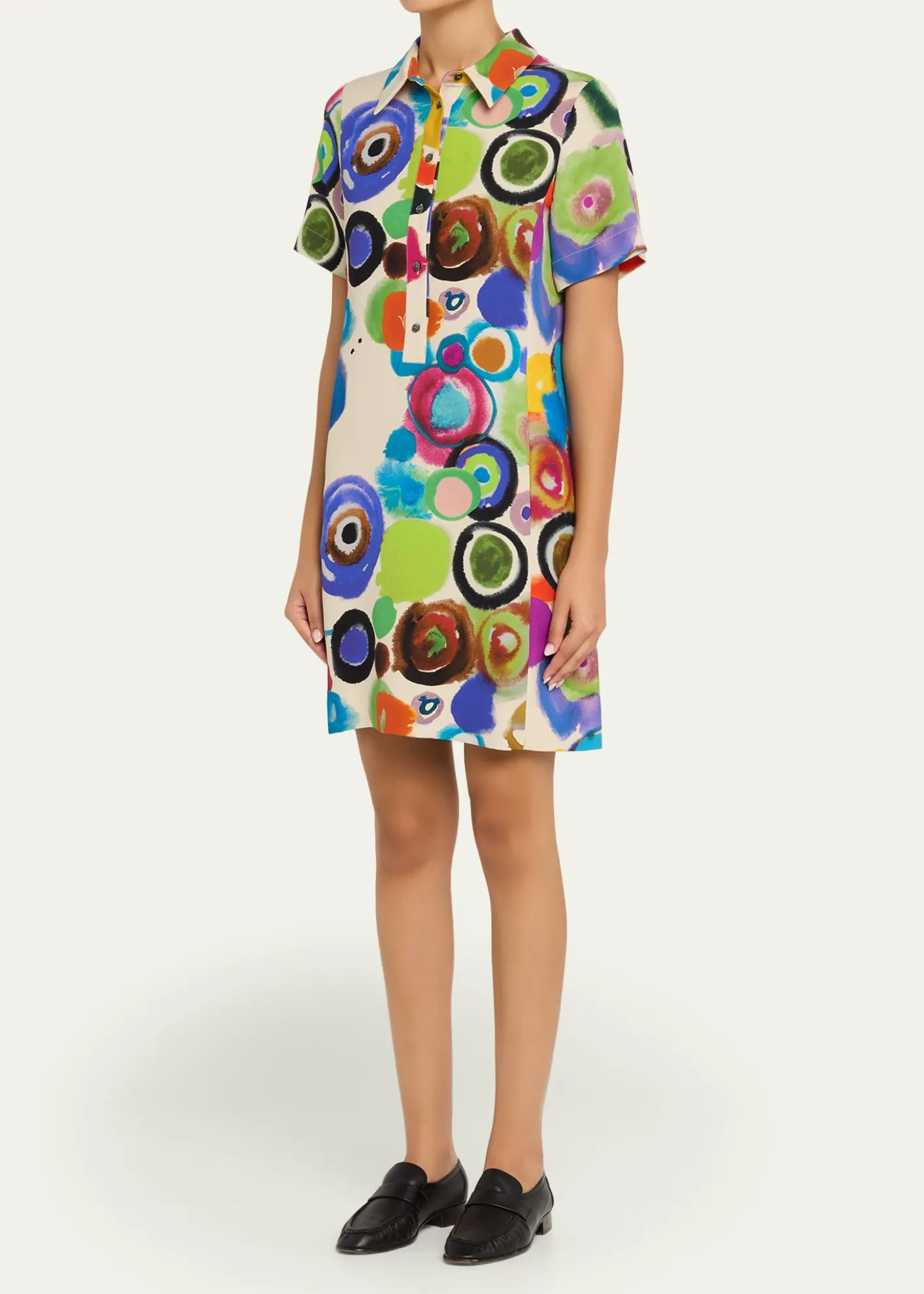 LibertineGouache Printed Preppy Mini Polo Dress