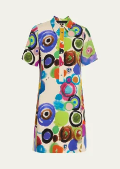LibertineGouache Printed Preppy Mini Polo Dress