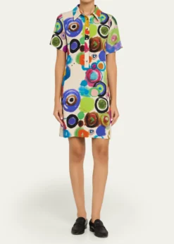 LibertineGouache Printed Preppy Mini Polo Dress