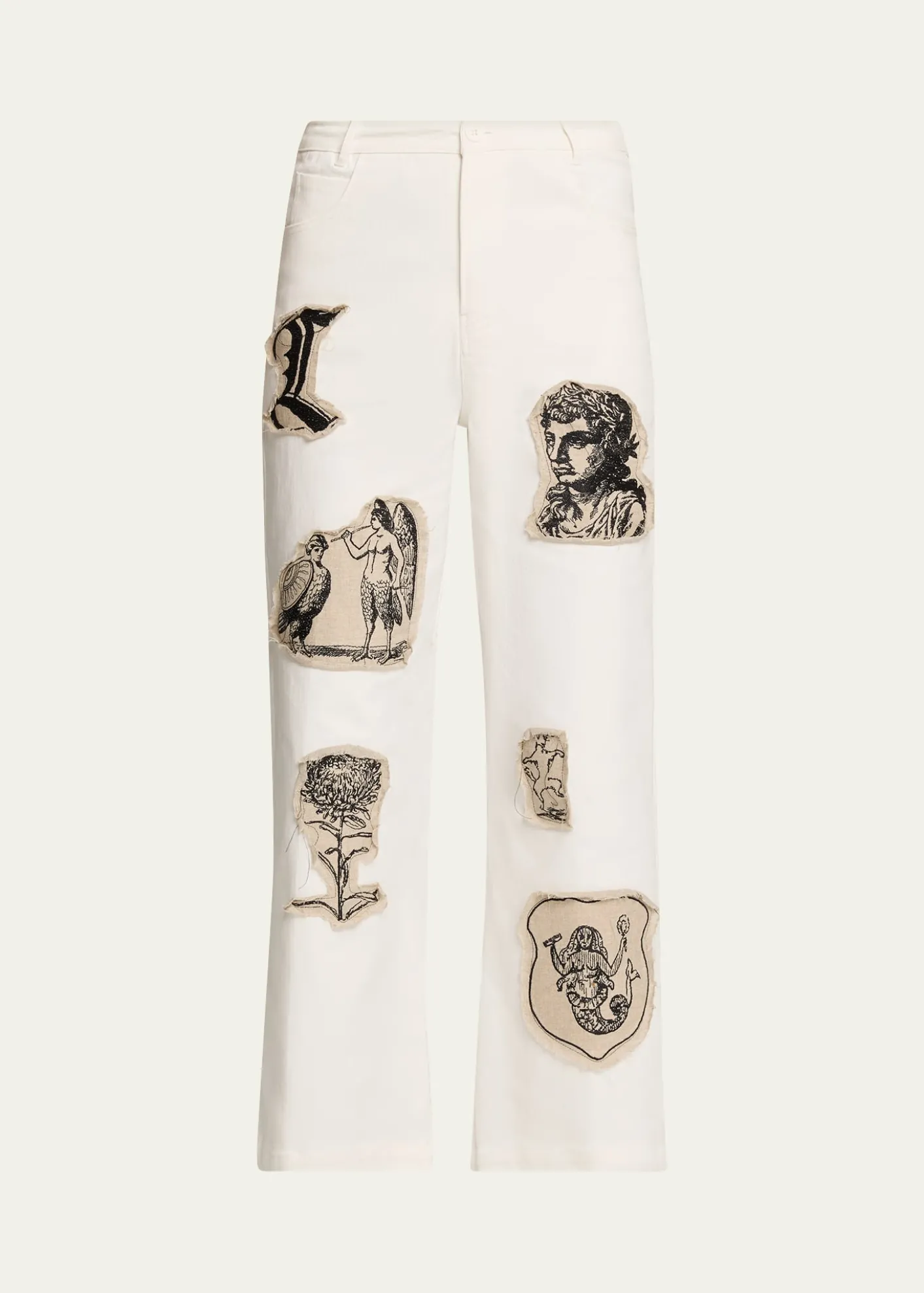 LibertineGraphic Patches Kickflare-leg Ankle Jeans