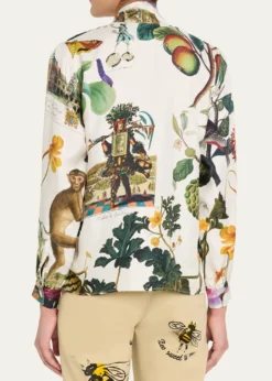 LibertineHollyhock Floral Silk Slim Tie Keith Blouse