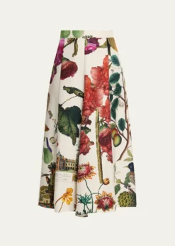 LibertineHollyhock Silk Midi Tulip Skirt