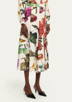 LibertineHollyhock Silk Midi Tulip Skirt