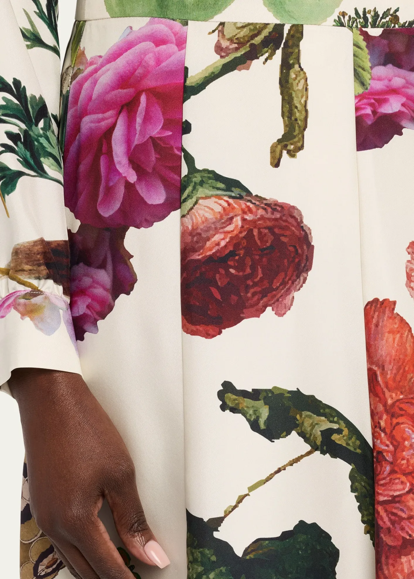 LibertineHollyhock Silk Midi Tulip Skirt