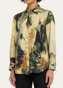 LibertineModernist Landscape Silk Button-Down Shirt