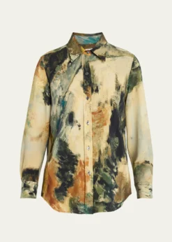 LibertineModernist Landscape Silk Button-Down Shirt
