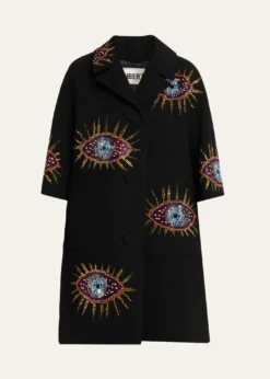 LibertineNazar Embellished Short-Sleeve Coat