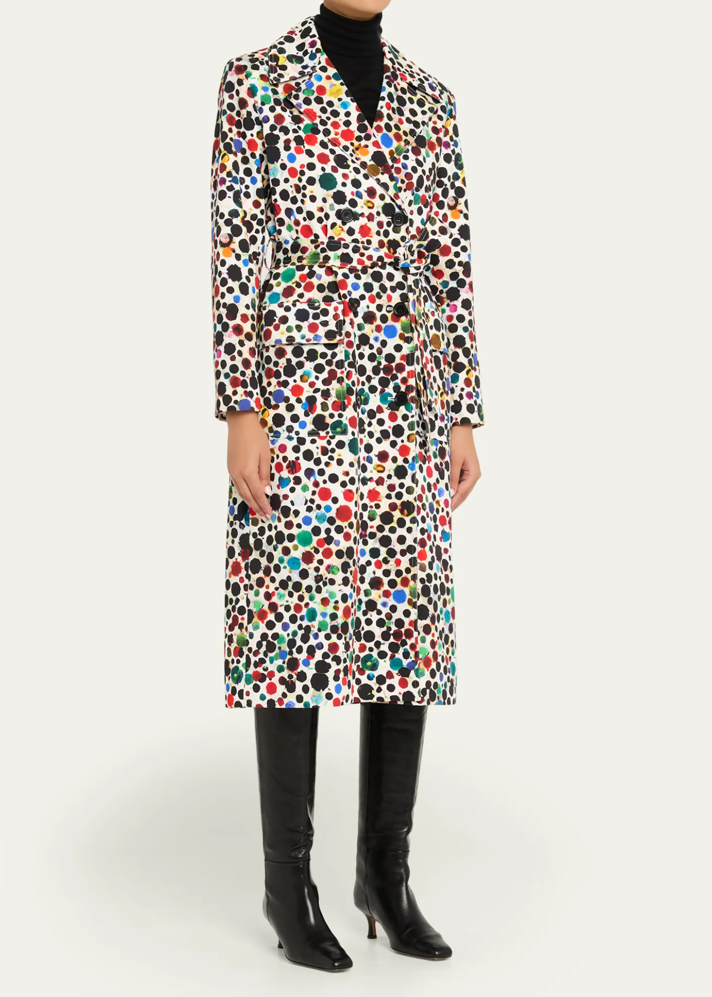 LibertineOrpheus Spotted Belted Long Trench Coat