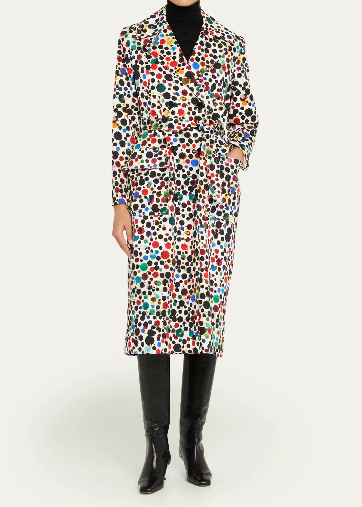 LibertineOrpheus Spotted Belted Long Trench Coat