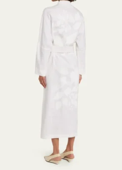 LibertinePorcelain Garden Linen Belted Midi Shirtdress