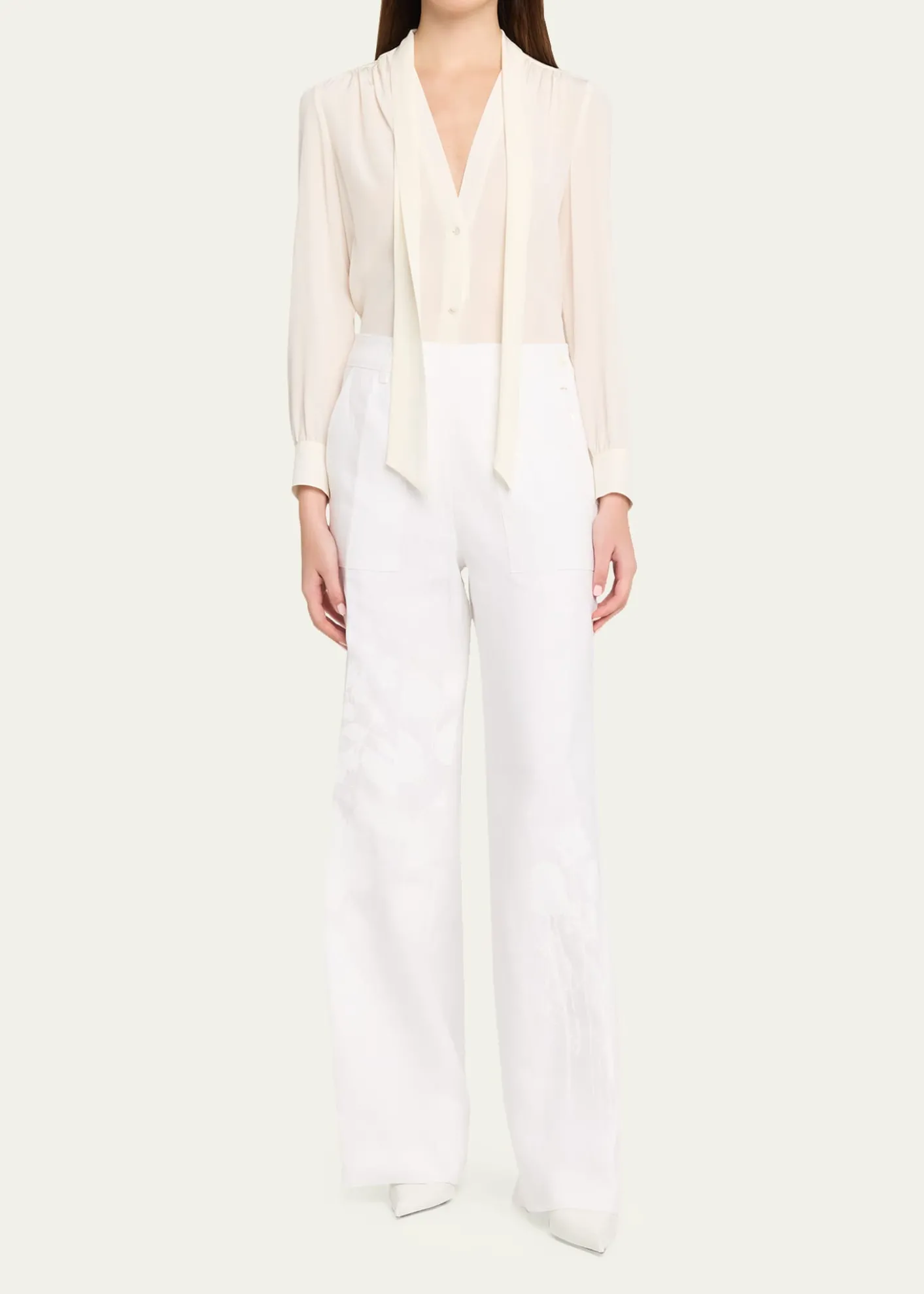 LibertinePorcelain Garden Straight-Leg Trousers