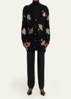 LibertinePrimrose Shadow Cashmere V-Neck Cardigan