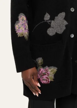 LibertinePrimrose Shadow Cashmere V-Neck Cardigan