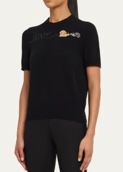 LibertineSnail Love Short-Sleeve Cashmere Sweater