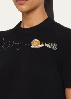 LibertineSnail Love Short-Sleeve Cashmere Sweater