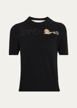 LibertineSnail Love Short-Sleeve Cashmere Sweater