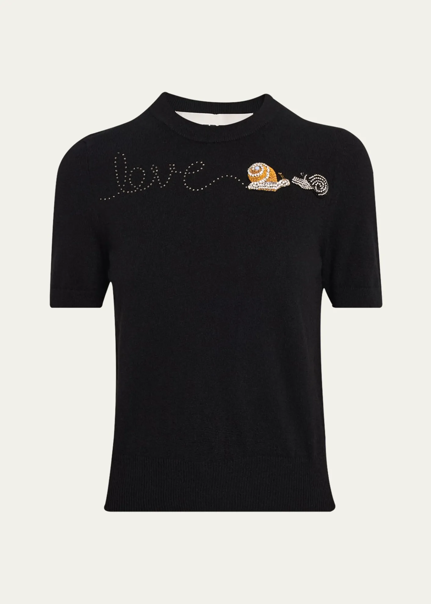 LibertineSnail Love Short-Sleeve Cashmere Sweater
