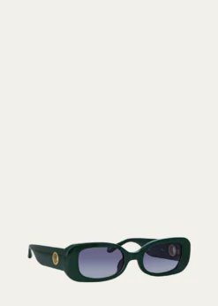 Linda FarrowLola Rectangle Acetate & Nylon Sunglasses