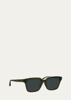 Linda FarrowSemi-Transparent Square Acetate & Nylon Sunglasses