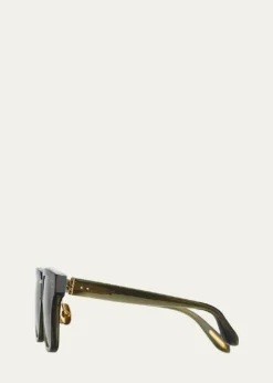 Linda FarrowSemi-Transparent Square Acetate & Nylon Sunglasses