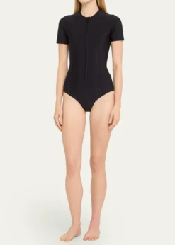 Lisa Marie FernandezFarrah Rashguard One-Piece Swimsuit