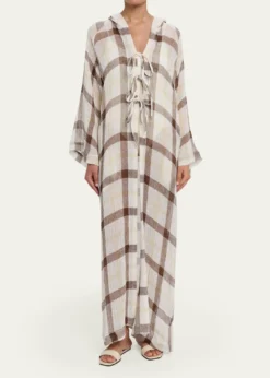 Lisa Marie FernandezPlaid Maxi Beach Cape