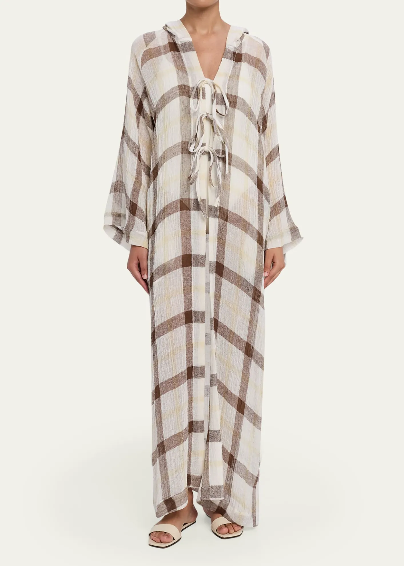Lisa Marie FernandezPlaid Maxi Beach Cape
