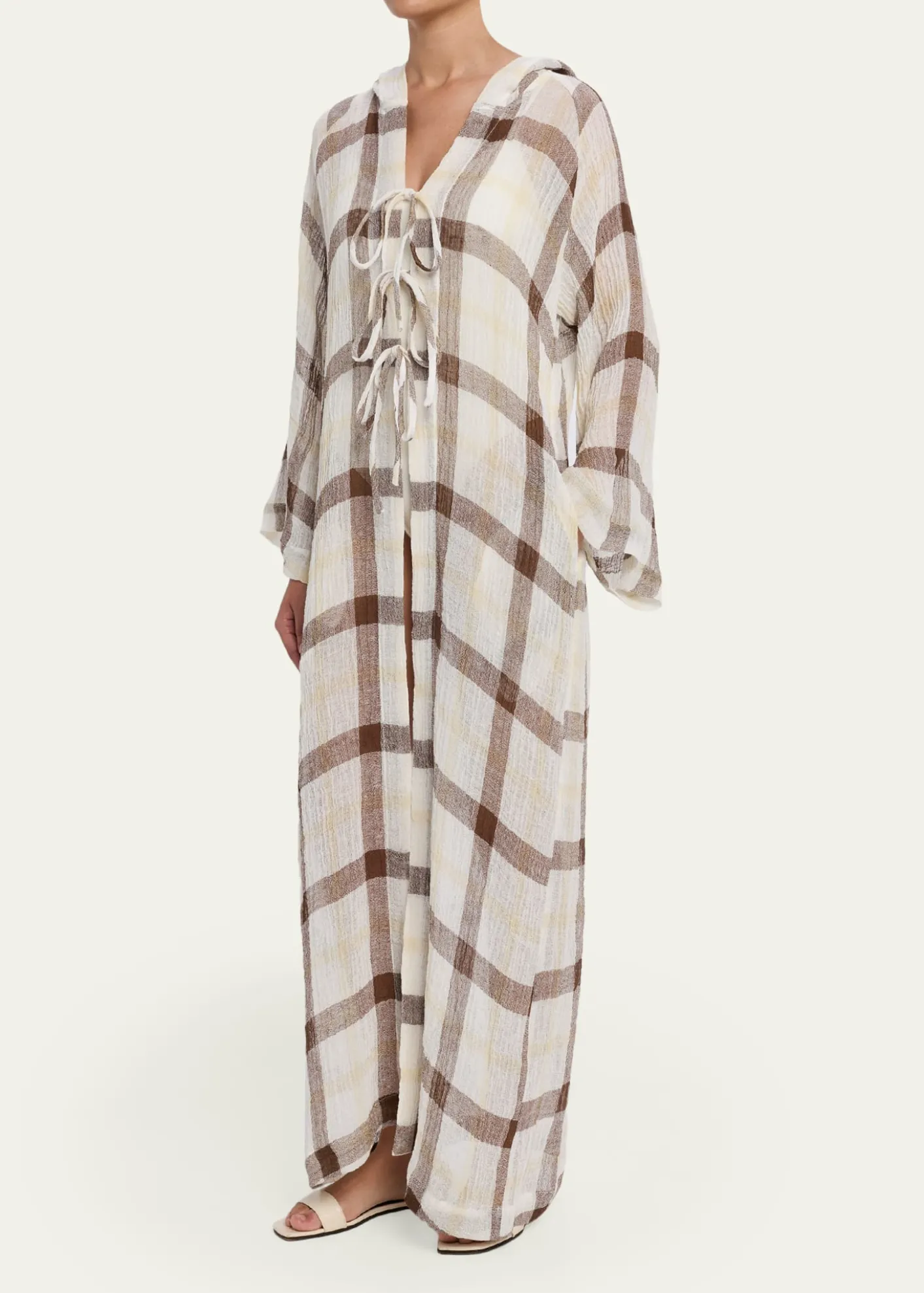 Lisa Marie FernandezPlaid Maxi Beach Cape