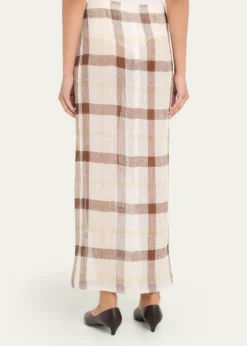 Lisa Marie FernandezPlaid Sarong Maxi Skirt