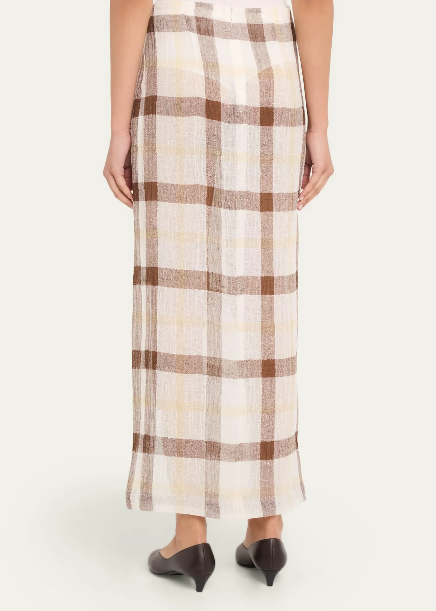 Lisa Marie FernandezPlaid Sarong Maxi Skirt