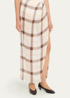 Lisa Marie FernandezPlaid Sarong Maxi Skirt