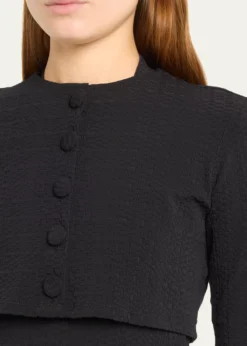 Lisa Marie FernandezSeersucker Cropped Cardigan