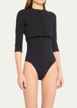 Lisa Marie FernandezSeersucker Cropped Cardigan