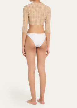 Lisa Marie FernandezSeersucker Cropped Cardigan
