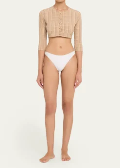 Lisa Marie FernandezSeersucker Cropped Cardigan