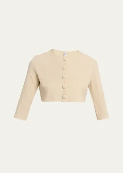 Lisa Marie FernandezSeersucker Cropped Cardigan
