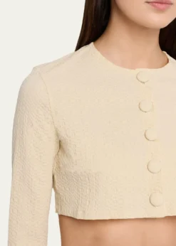 Lisa Marie FernandezSeersucker Cropped Cardigan