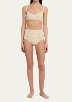 Lisa Marie FernandezSeersucker Balconette Two-Piece Swimsuit